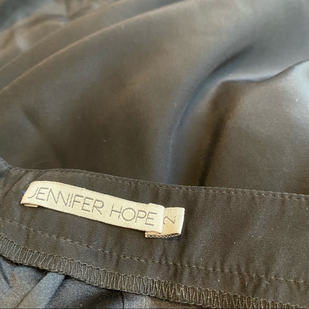 Jennifer Hope Silk Serena Bareback Sweetheart Strappy V-Neck Mini Dress Black 2 - Picture 7 of 8